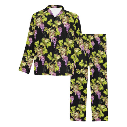 Grape Pattern Print Design GP04 Men's Long Pajama Set