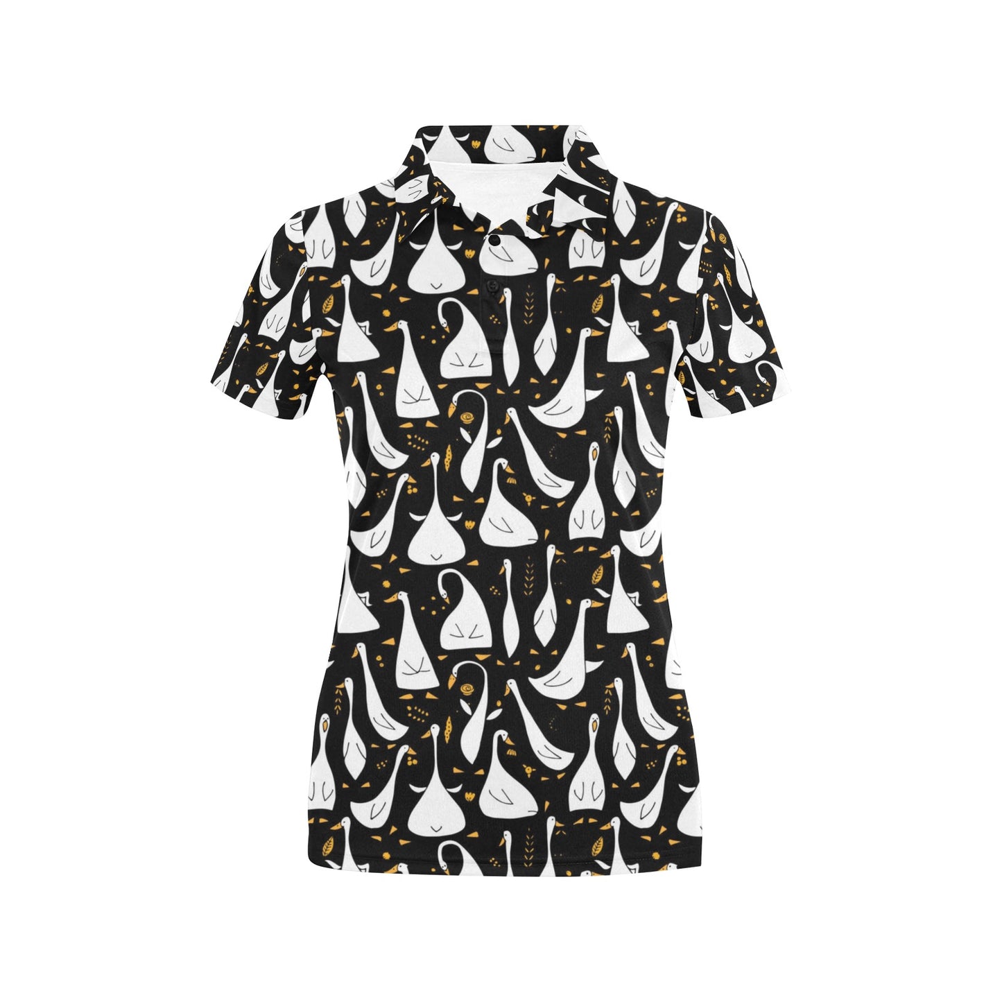 Goose Print Design LKS401 Women's Polo Shirt