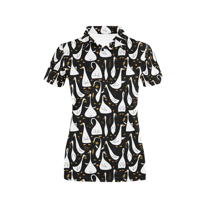 Goose Print Design LKS401 Women's Polo Shirt