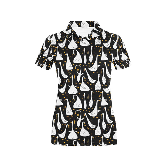 Goose Print Design LKS401 Women's Polo Shirt