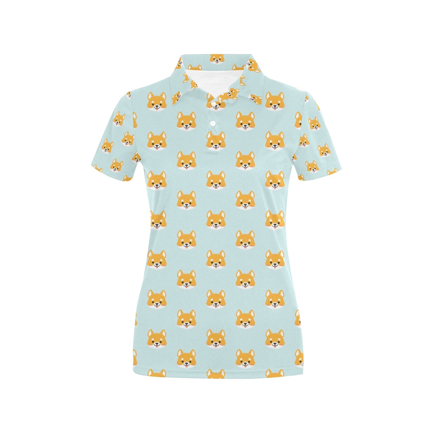 Shiba Inu Print Design LKS301 Women's Polo Shirt