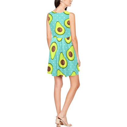Avocado Pattern Print Design AC012 Sleeveless Dress