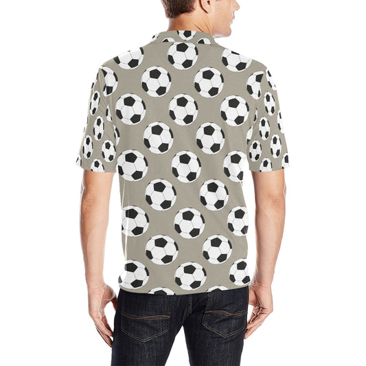 Soccer Ball Print Design LKS302 Men Polo Shirt