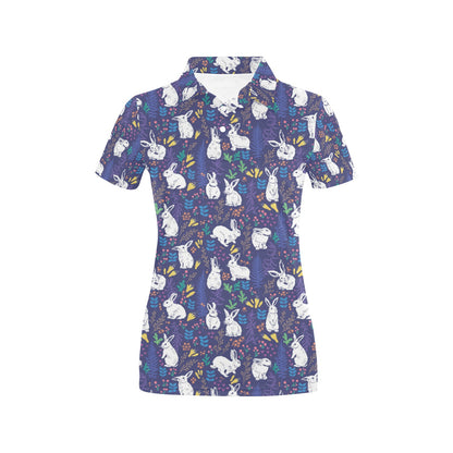 Bunny Pattern Print Design 01 Women's Polo Shirt