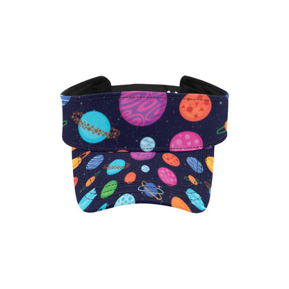 Planet Multicolor Print Design LKS302 Unisex Sun Visor