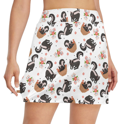 Skunk Print Design LKS304 17" Golf & Pickleball Skort with Pockets