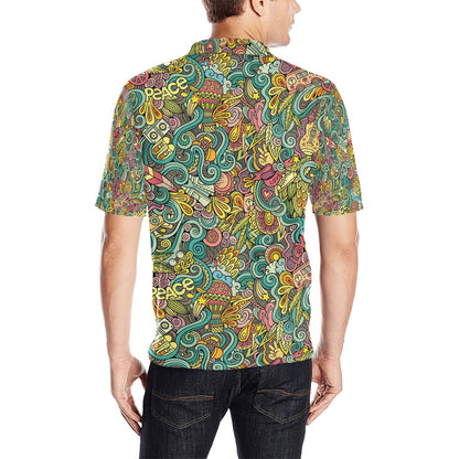 Hippie Print Design LKS302 Men Polo Shirt