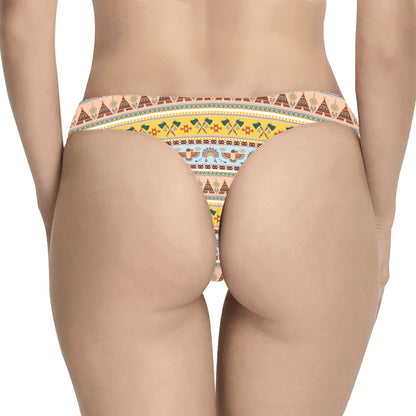 Native American Pattern Design Print Women's Thongs