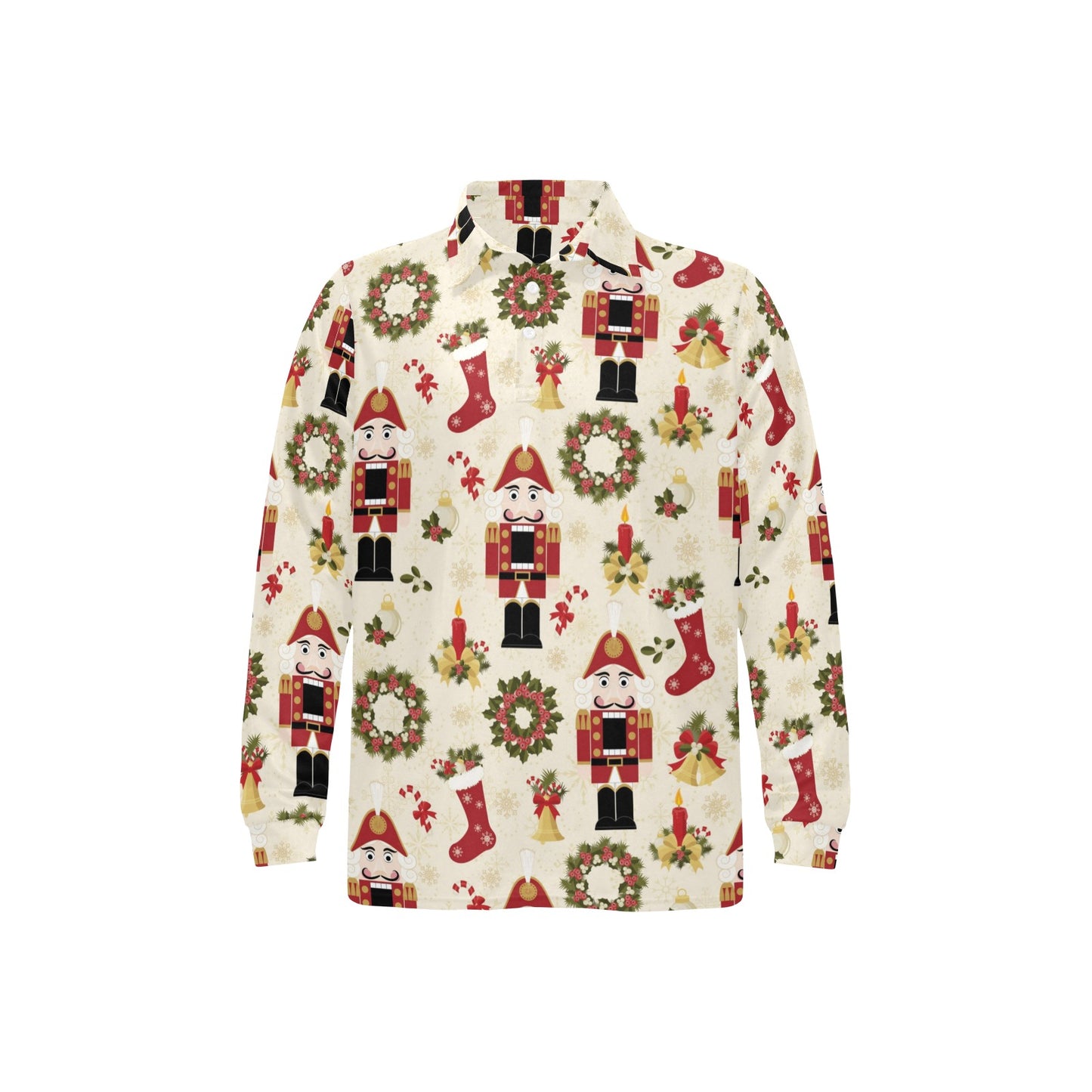 Nutcracker Pattern Print Design A01 Long Sleeve Polo Shirt For Men's