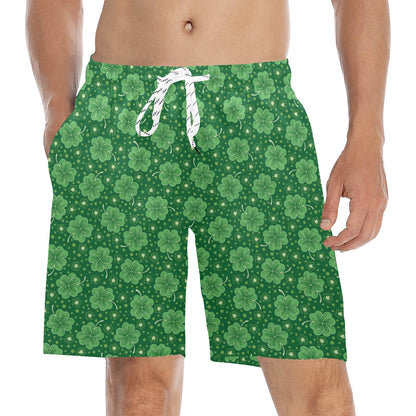Shamrock Design Print Men's Swim Trunks Beach Shorts