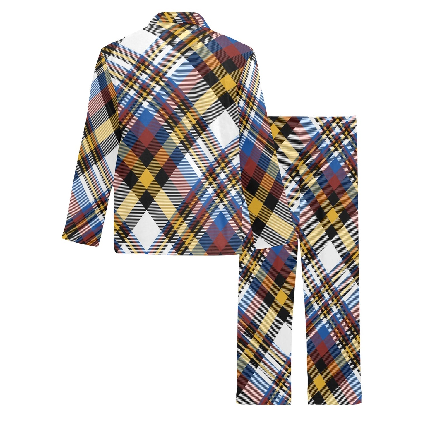 Madras Pattern Print Design 01 Men's Long Pajama Set