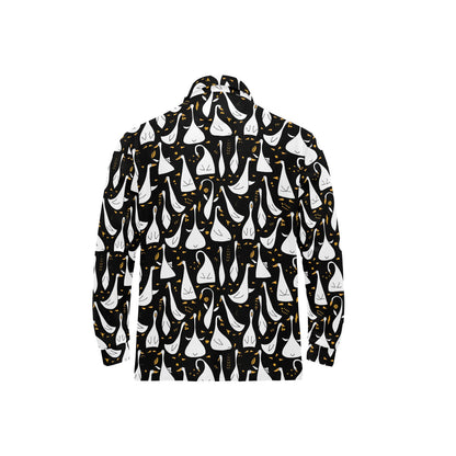 Goose Print Design LKS401 Long Sleeve Polo Shirt For Men's