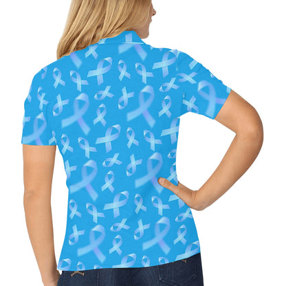 Prostate cancer Pattern Print Design A01 Women's Polo Shirt