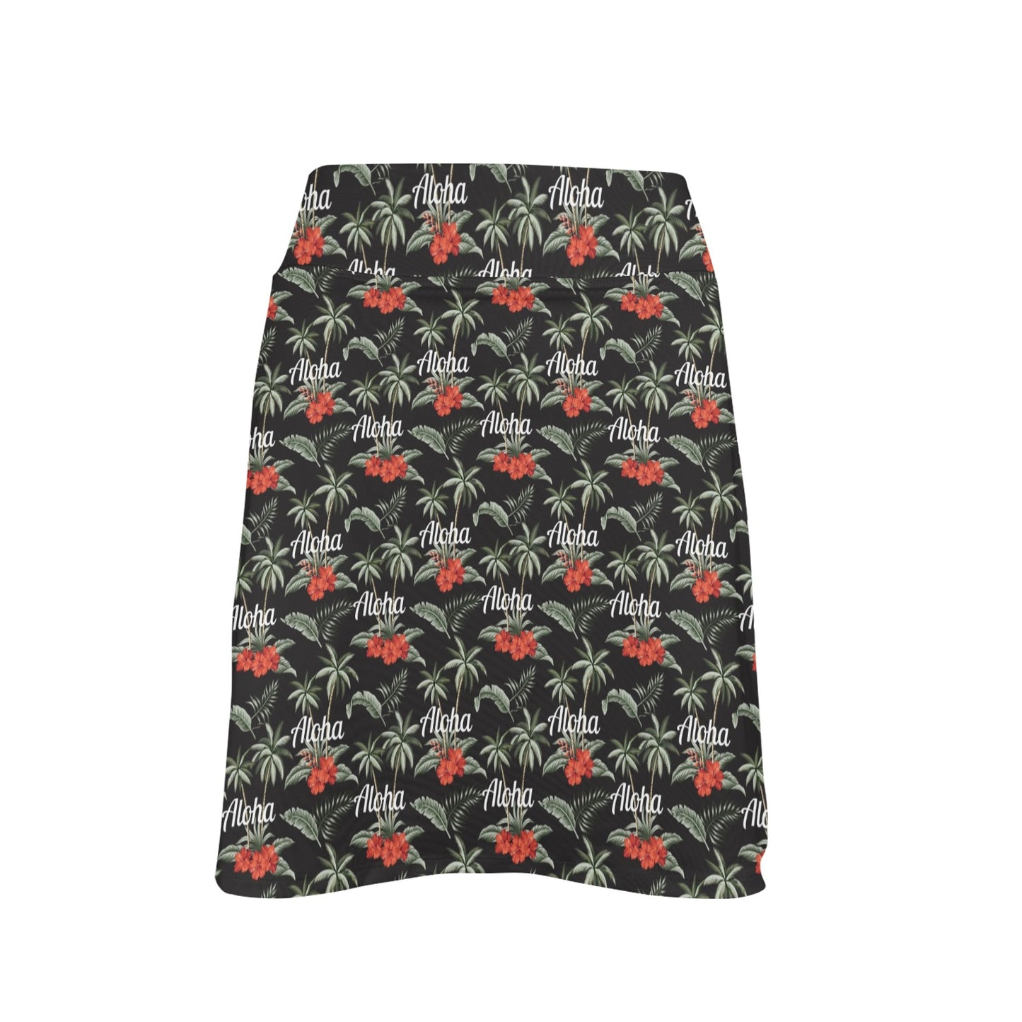 Aloha Palm Tree Design Themed Print 17" Golf & Pickleball Skort with Pockets
