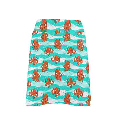 Octopus Cute Design Print Themed 17" Golf & Pickleball Skort with Pockets