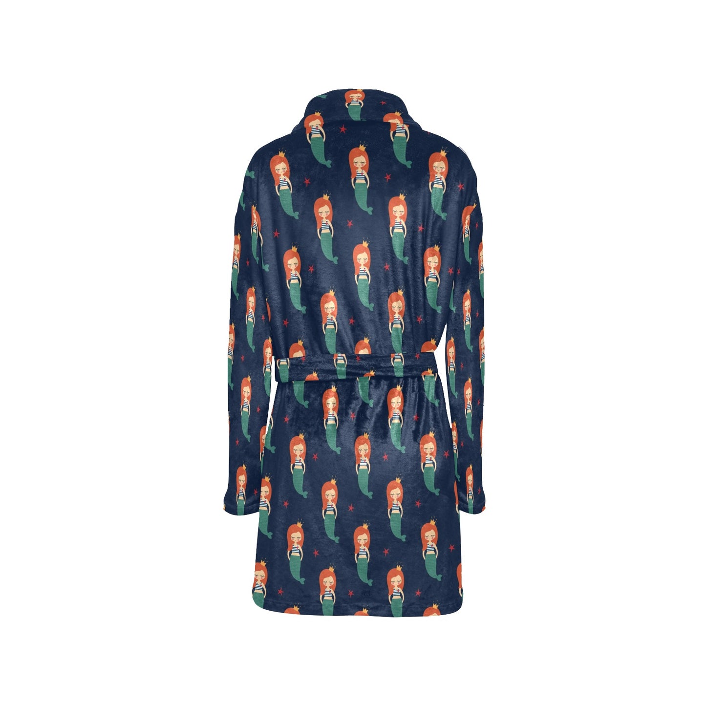 Mermaid Girl Pattern Print Design 01 Women's Fleece Robe