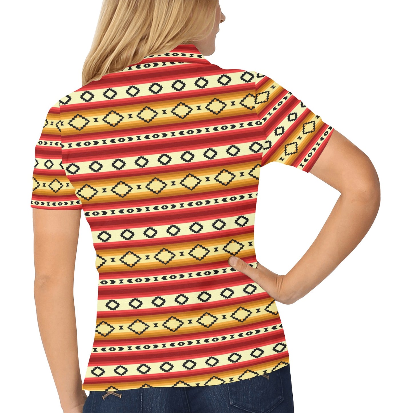 Serape Themed Women's Polo Shirt