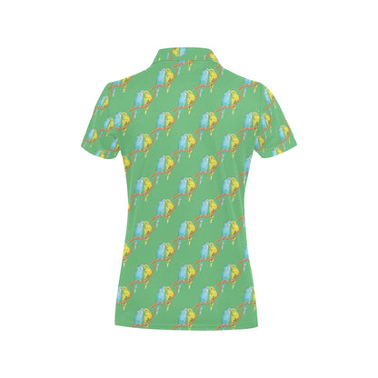 Budgerigar Pattern Print Design 01 Women's Polo Shirt