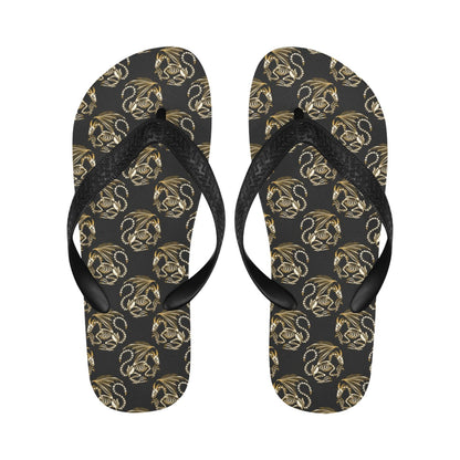 Skeleton Dragon Print Design LKS306 Flip Flops