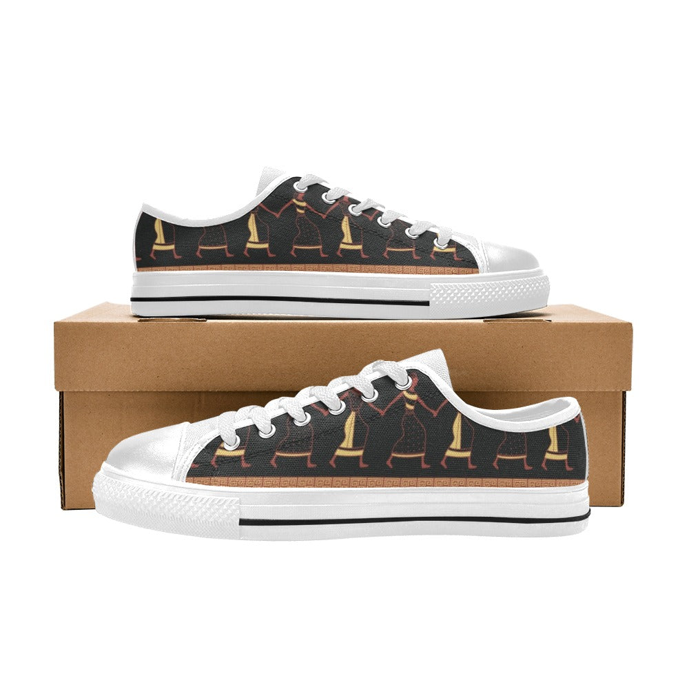 Ancient Greek Human Print Design LKS306 Women's White Low Top Shoes