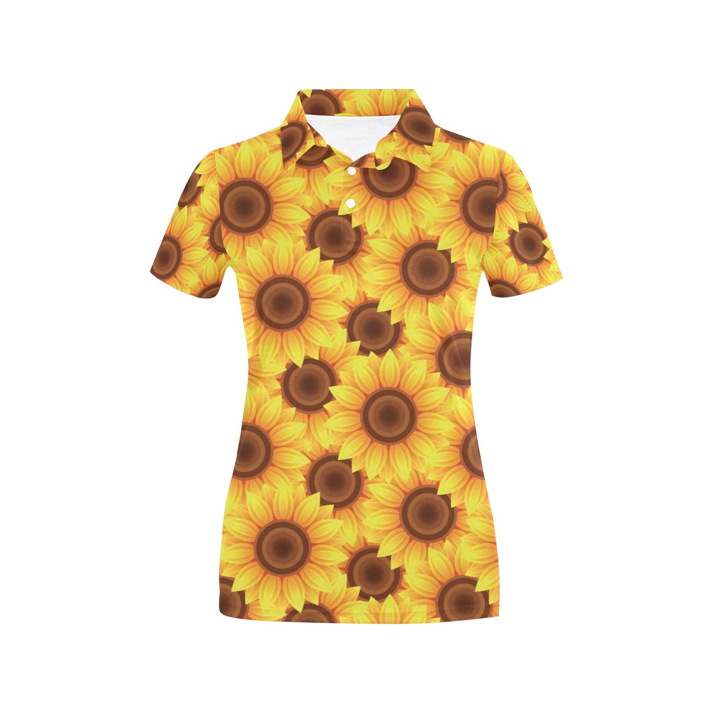 Sunflower Pattern Print Design SF07 Women's Polo Shirt
