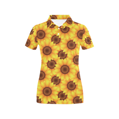 Sunflower Pattern Print Design SF07 Women's Polo Shirt