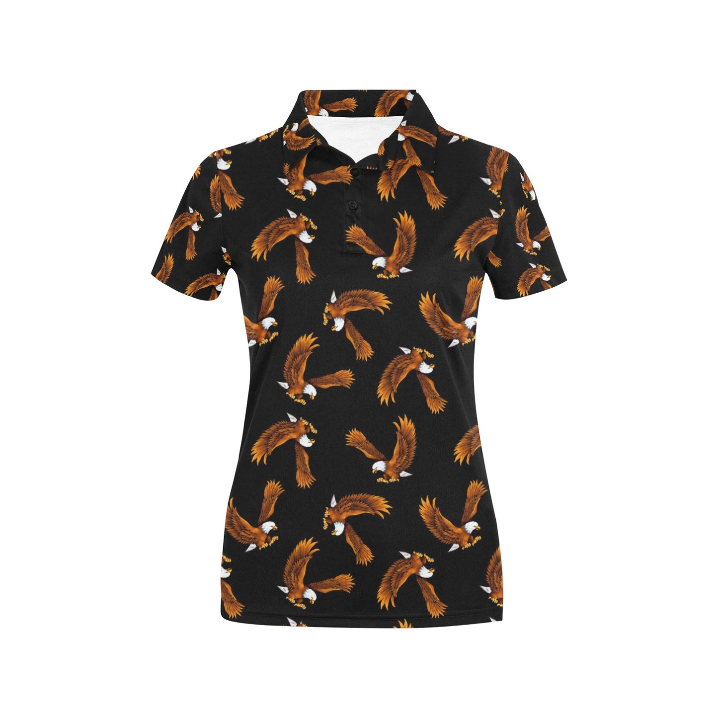 Eagles Print Pattern Women's Polo Shirt