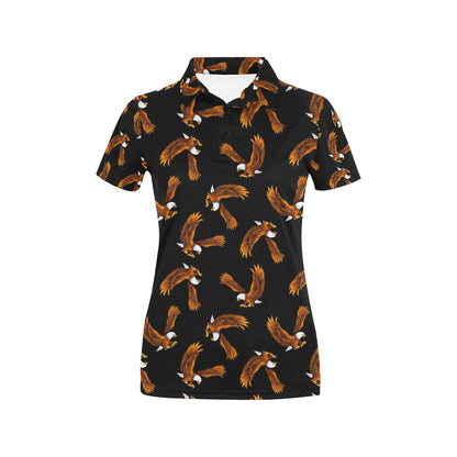 Eagles Print Pattern Women's Polo Shirt