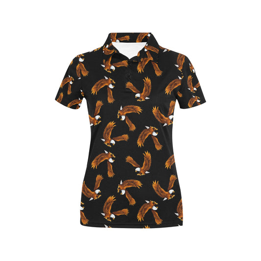 Eagles Print Pattern Women's Polo Shirt