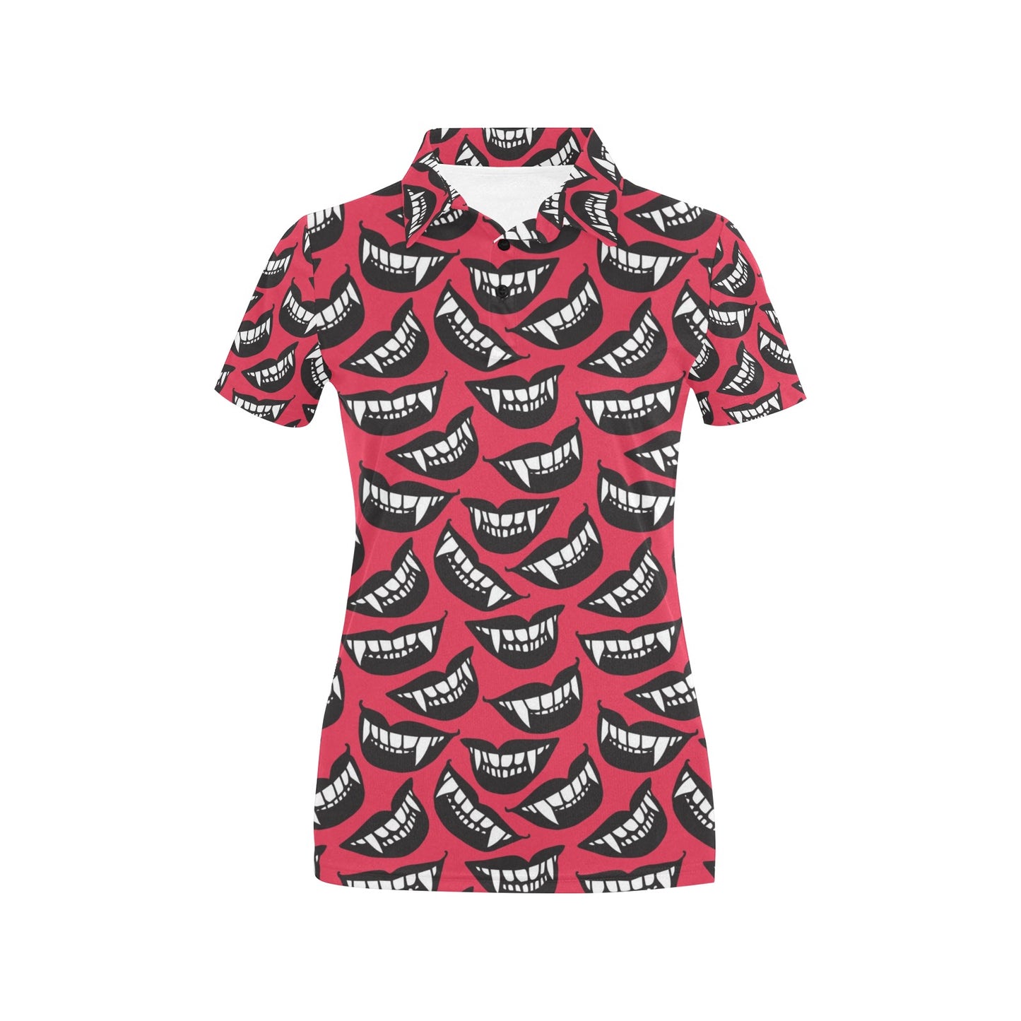 Vampire Lips Print Design LKS305 Women's Polo Shirt