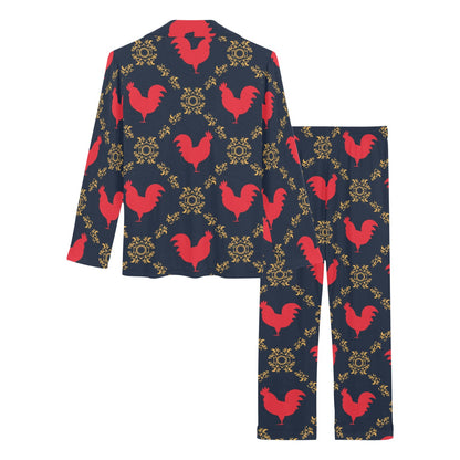 Rooster Pattern Print Design A02 Women's Long Pajama Set