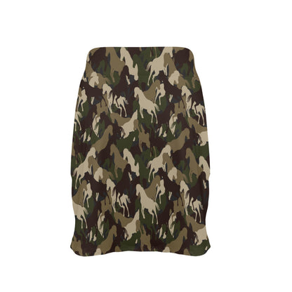 Horse Camo Themed Design Print 17" Golf & Pickleball Skort with Pockets