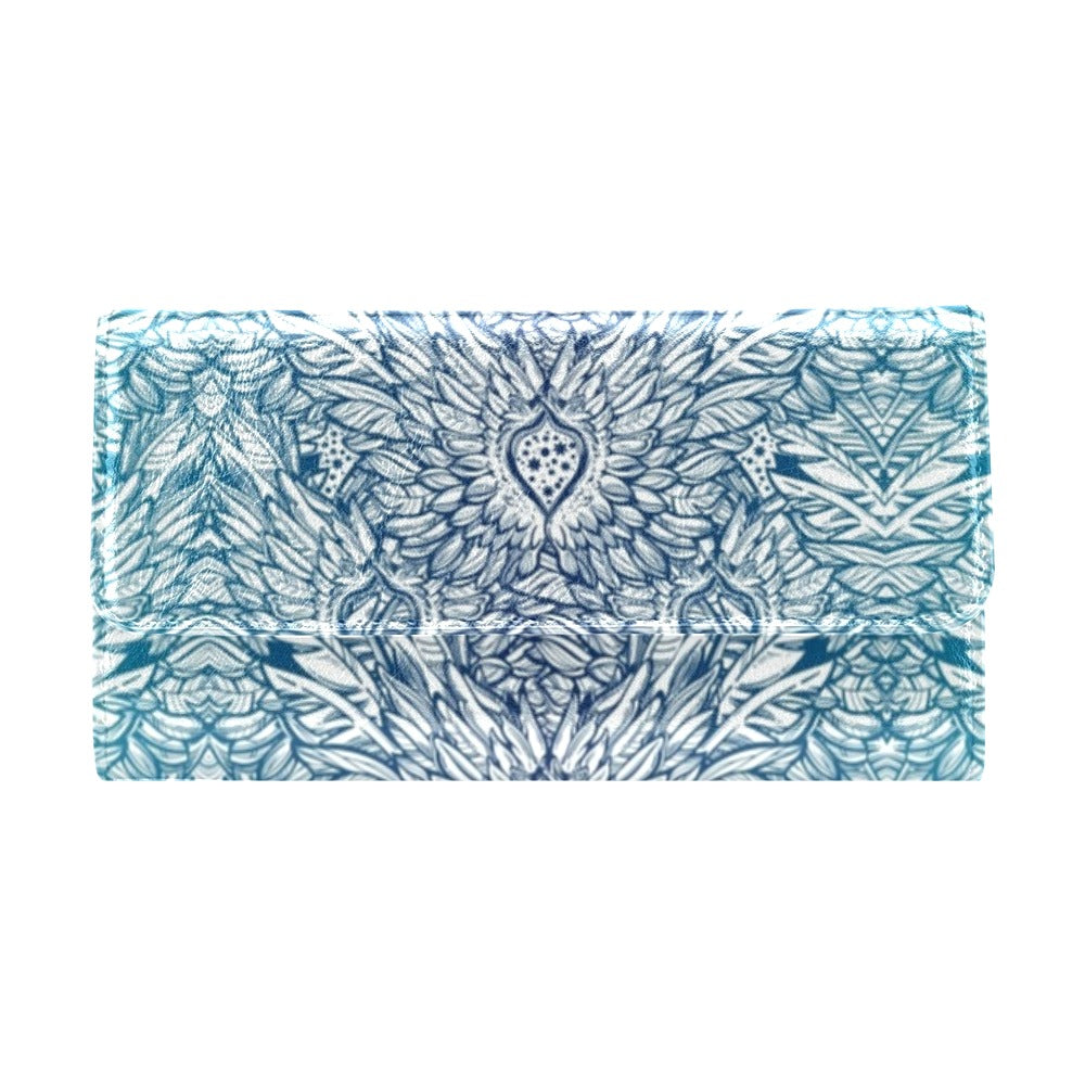 Angel Wings Boho Design Themed Print Women's Trifold Wallet