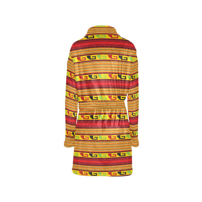 Mexican Blanket Ornament Print Pattern Women's Fleece Robe