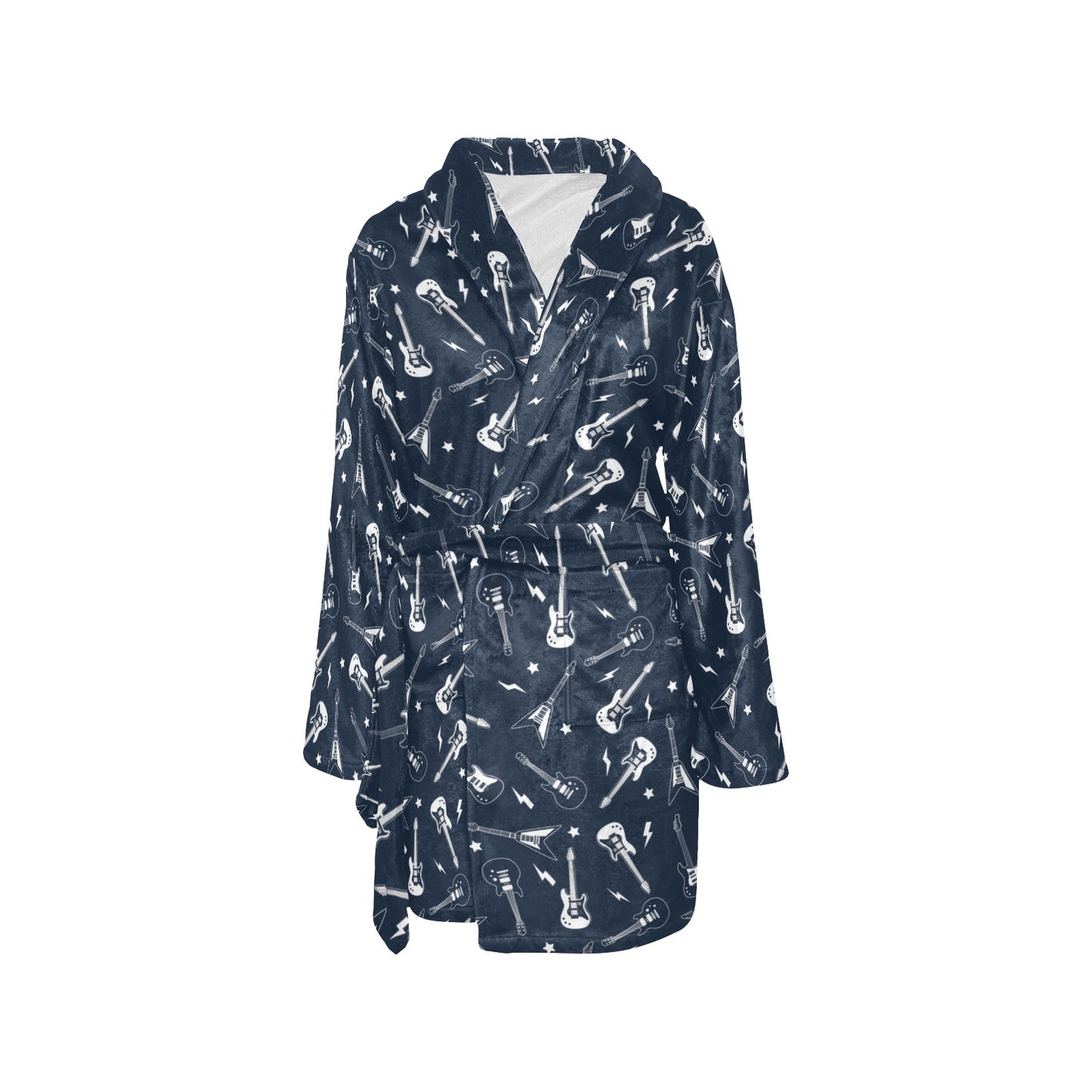 Electric Guitar Print Design LKS402 Women's Fleece Robe