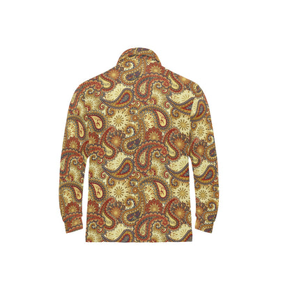Boho Pattern Print Design 08 Long Sleeve Polo Shirt For Men's