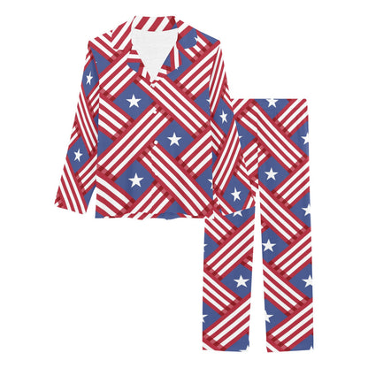 American flag Pattern Women's Long Pajama Set