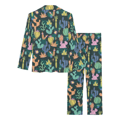 Cactus Pattern Print Design 05 Women's Long Pajama Set