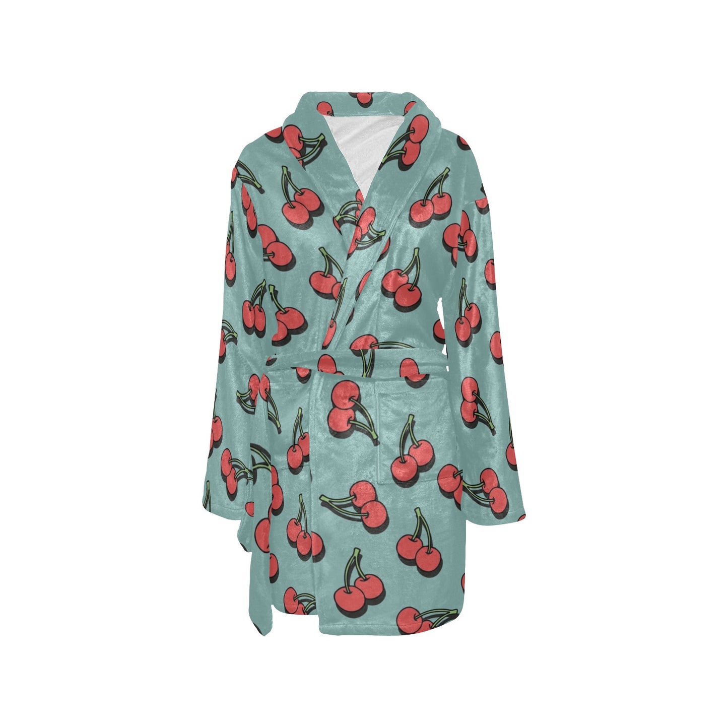 Cherry Pattern Print Design CH03 Women's Fleece Robe
