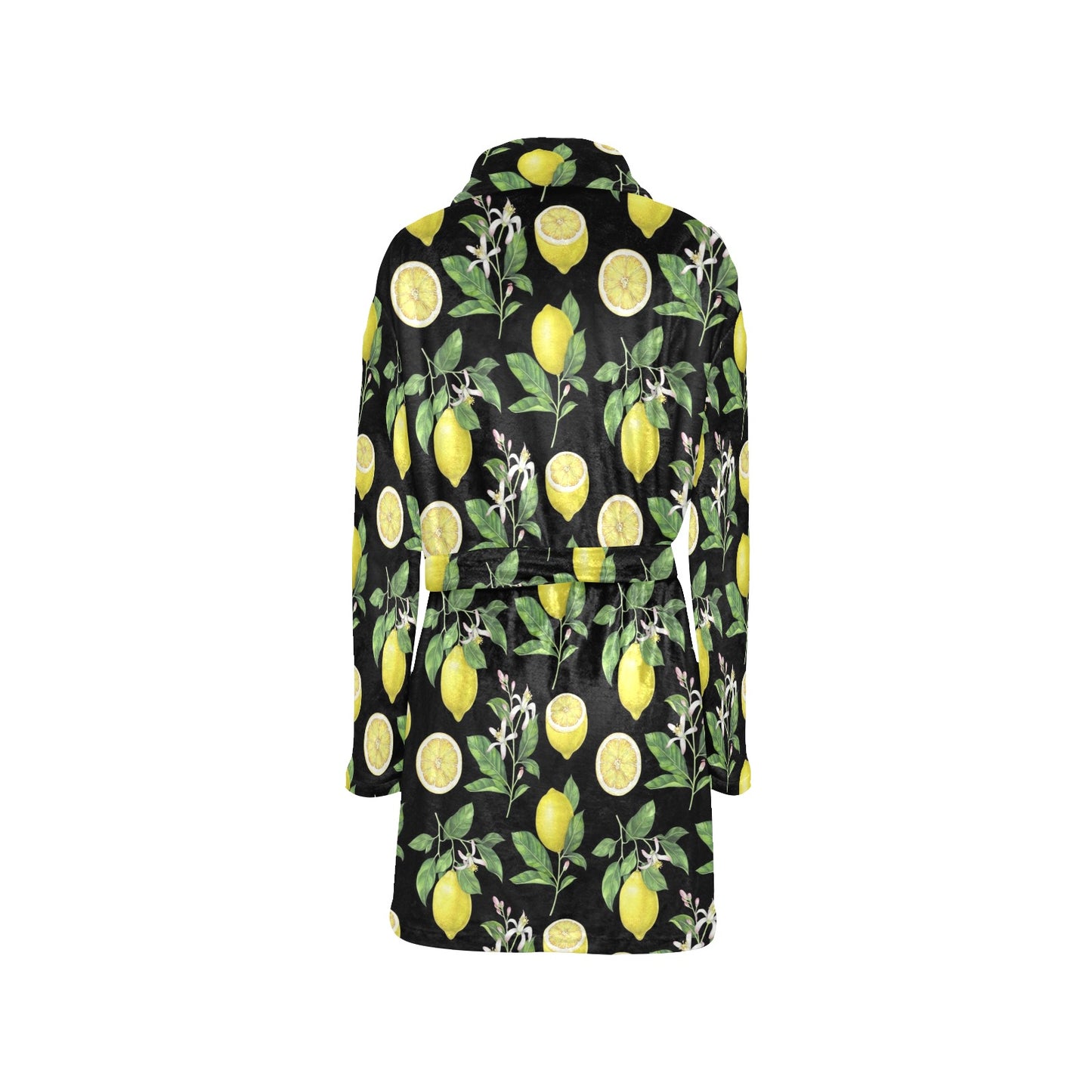 Lemon Pattern Print Design LM02 Women's Fleece Robe