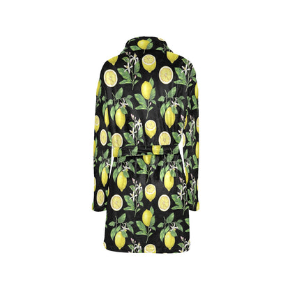 Lemon Pattern Print Design LM02 Women's Fleece Robe