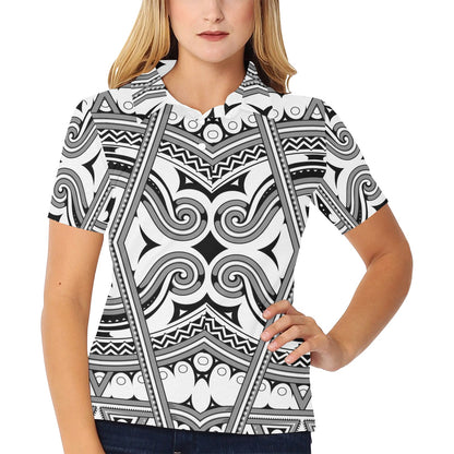 Samoan Pattern Print Design LKS302 Women's Polo Shirt