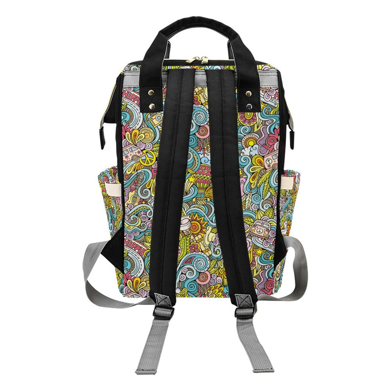 Hippie Print Design LKS301 Diaper Bag Backpack