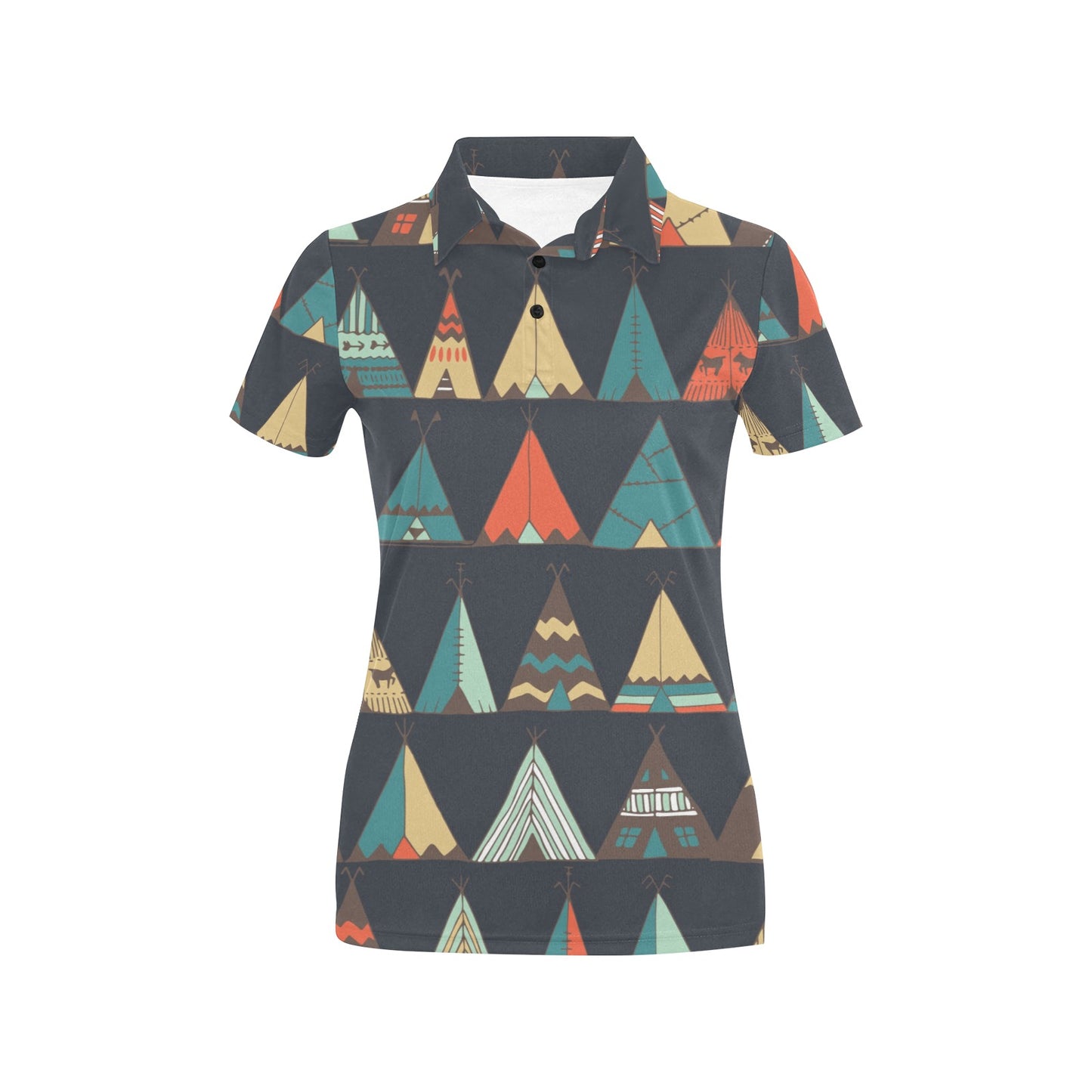 Tribal native american tent Aztec Women's Polo Shirt