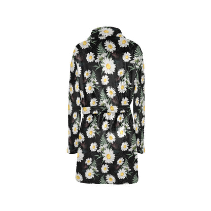 Daisy Pattern Print Design DS07 Women's Fleece Robe