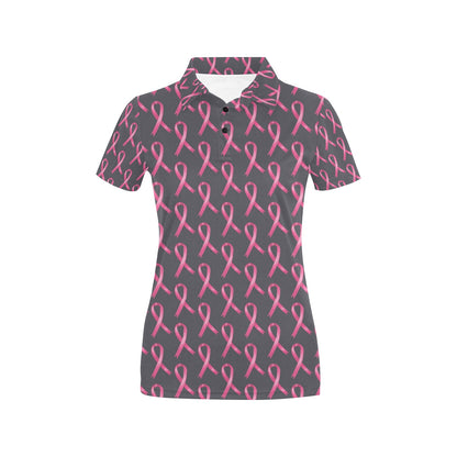 Breast Cancer Awareness Pattern Women's Polo Shirt