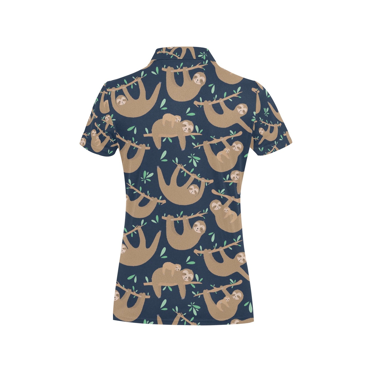 Sloth Print Design LKS307 Women's Polo Shirt