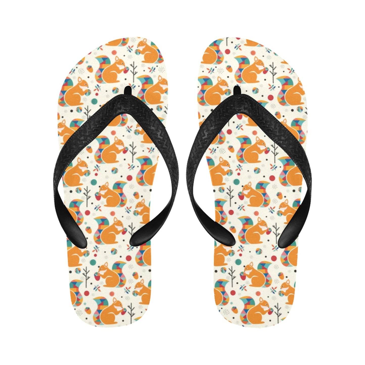 Squirrel Print Design LKS304 Flip Flops