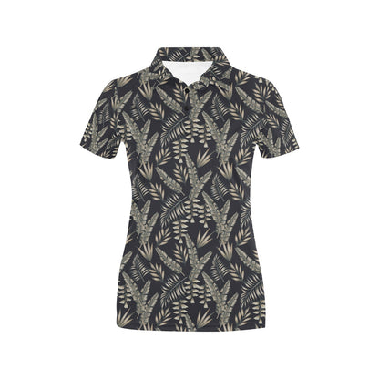 Banana Leaf Pattern Print Design 07 Women's Polo Shirt