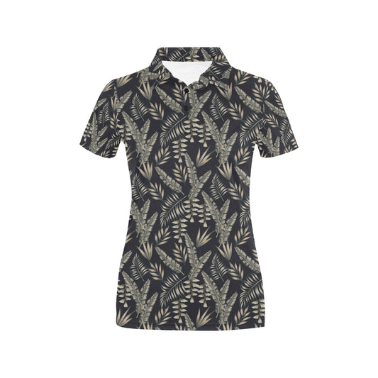 Banana Leaf Pattern Print Design 07 Women's Polo Shirt